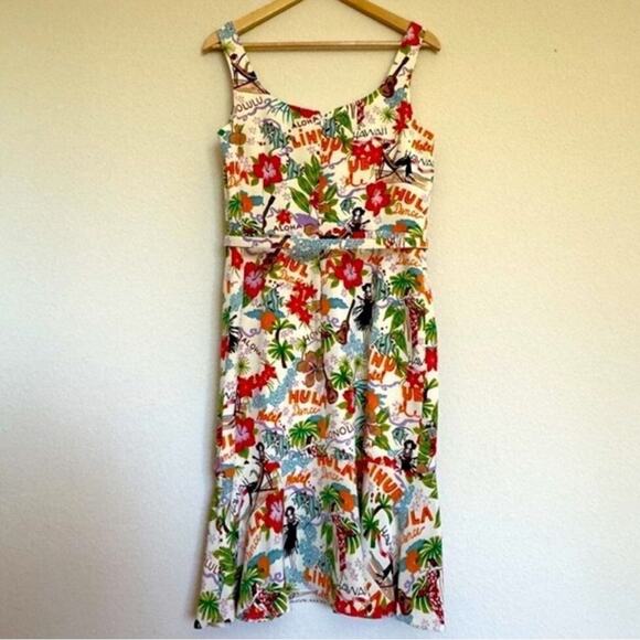 Vintage David Meister Aloha Hawaii Hula Summer Dress 100% Silk Neimans Size 8 - Picture 12 of 15